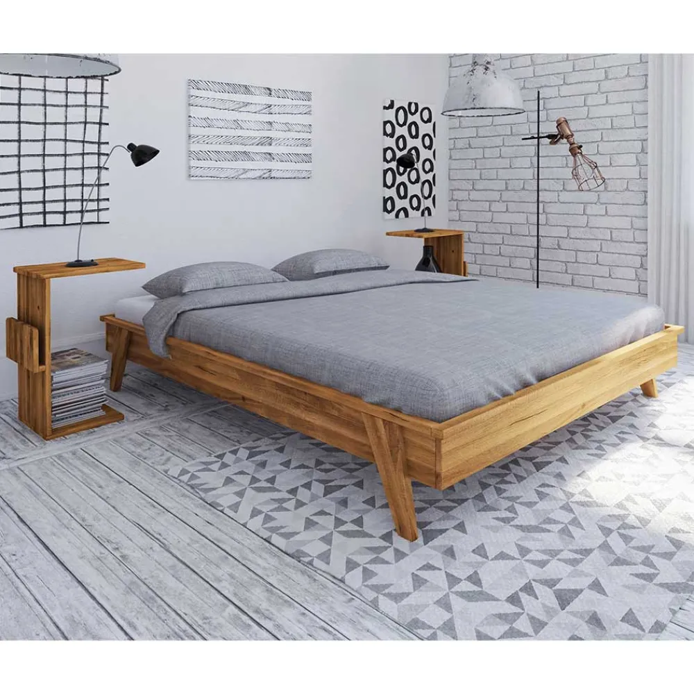 Wohnen Betten<190 cm Bettanlage im Retro Design - Hardus (dreiteilig)