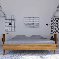 Wohnen Betten<190 cm Bettanlage im Retro Design - Hardus (dreiteilig)