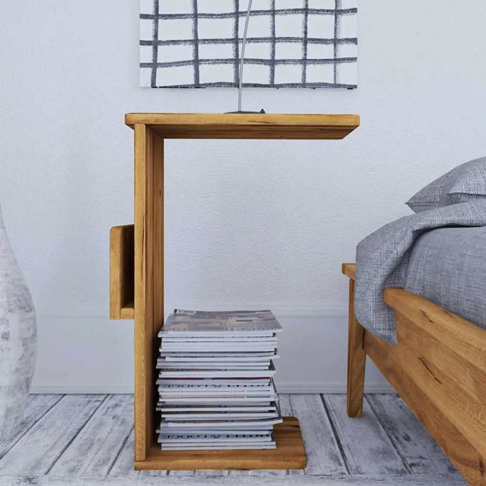 Wohnen Betten<190 cm Bettanlage im Retro Design - Hardus (dreiteilig)