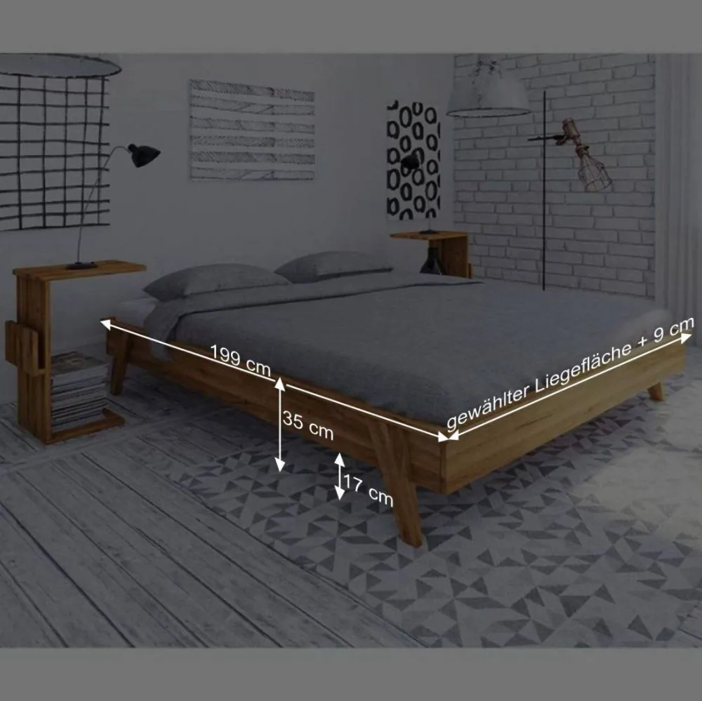 Wohnen Betten<190 cm Bettanlage im Retro Design - Hardus (dreiteilig)