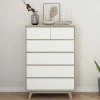 Wohnen Kommoden<80 cm breite Hochkommode im Skandi Design - Genyna
