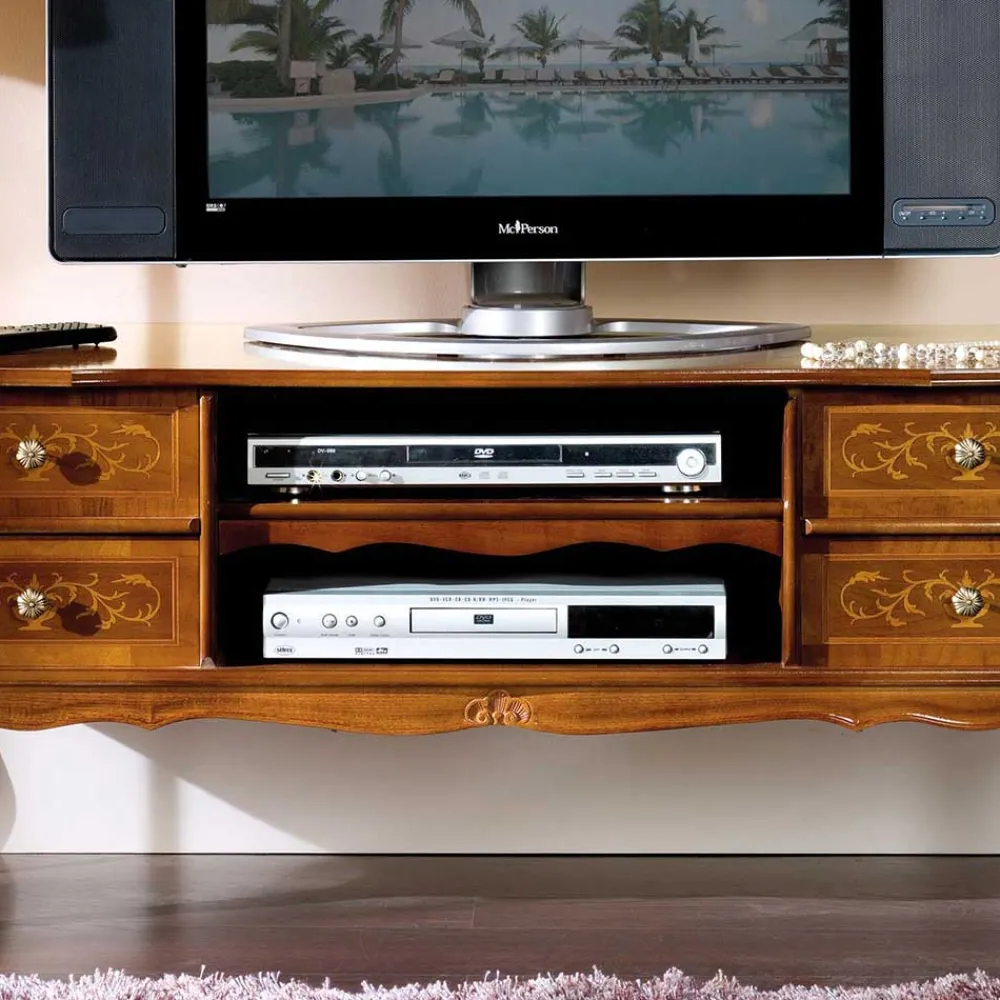 Wohnen Tv & Hifi-Möbel|Lowboards<123 cm breite TV Kommode Agosto im Barockstil