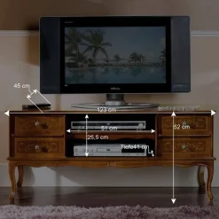 Wohnen Tv & Hifi-Möbel|Lowboards<123 cm breite TV Kommode Agosto im Barockstil