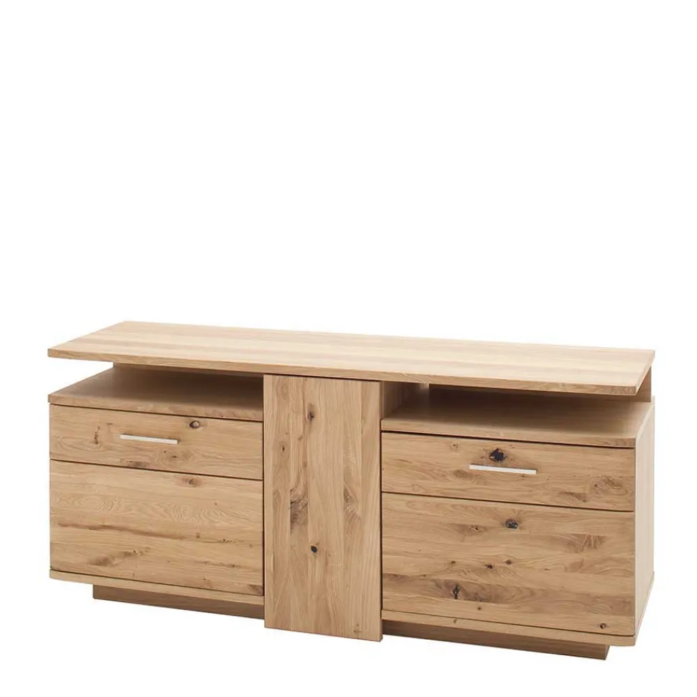 Wohnen Tv & Hifi-Möbel<150 cm breite TV Kommode in Eiche Bianco - Crokas