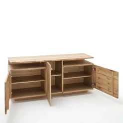 Wohnen Tv & Hifi-Möbel<150 cm breite TV Kommode in Eiche Bianco - Crokas