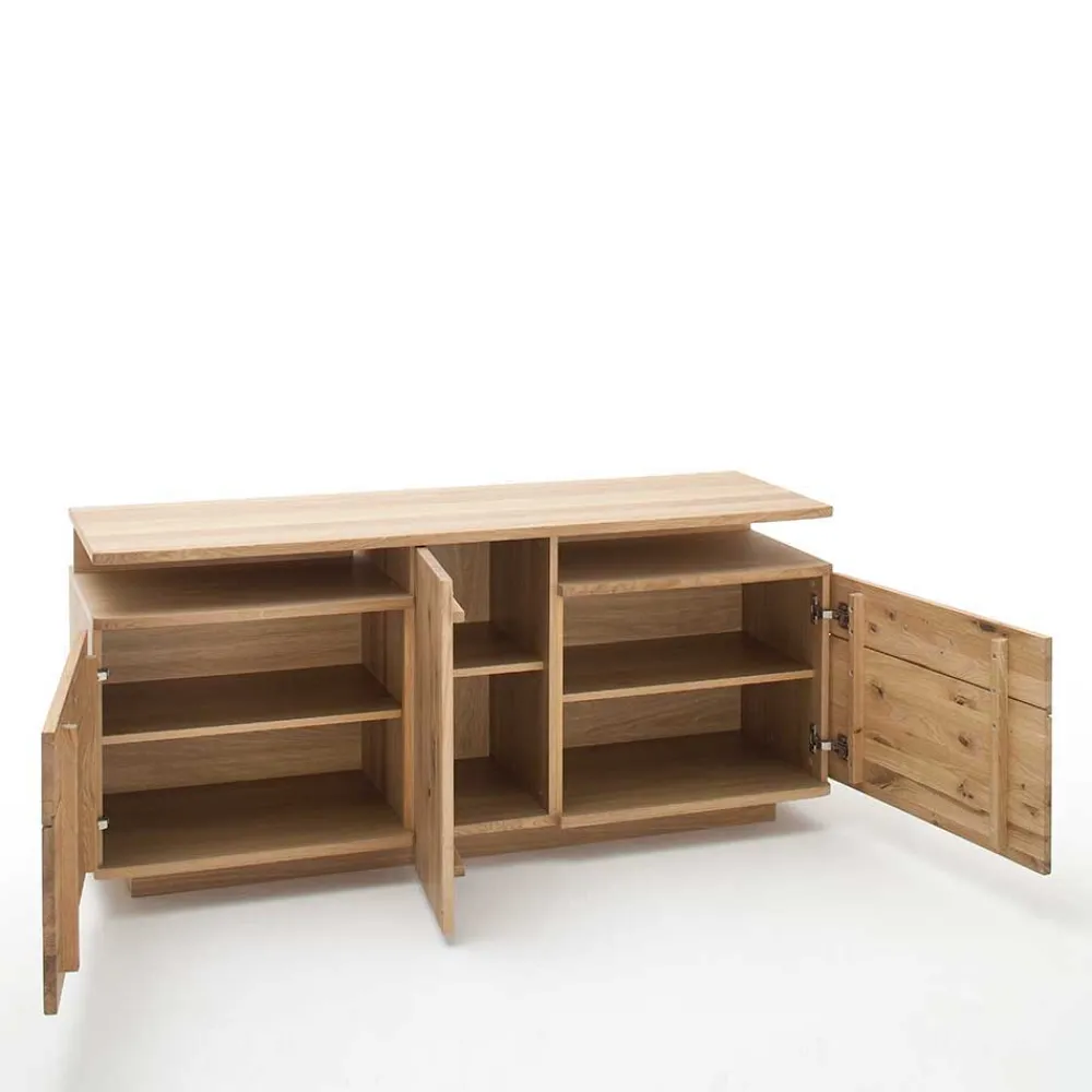 Wohnen Tv & Hifi-Möbel<150 cm breite TV Kommode in Eiche Bianco - Crokas
