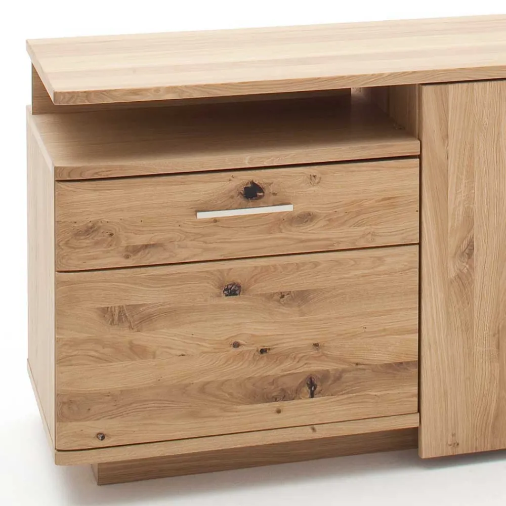 Wohnen Tv & Hifi-Möbel<150 cm breite TV Kommode in Eiche Bianco - Crokas