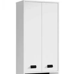 Wohnen Schränke<54 cm breiter Bad-Hochschrank in Weiß mit Schwarz - Envaton