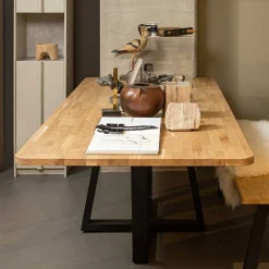 Wohnen Tische<240 cm breiter Esszimmertisch aus Eichenholz - Serinina