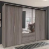 Wohnen Kleiderschränke|Schränke<300 cm breiter Falttürenschrank in Holzoptik dunkel - Riding