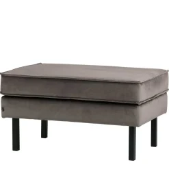 Wohnen Hocker<84 cm breiter Hocker mit Samt Taupe - Museo
