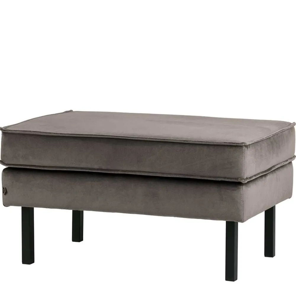 Wohnen Hocker<84 cm breiter Hocker mit Samt Taupe - Museo