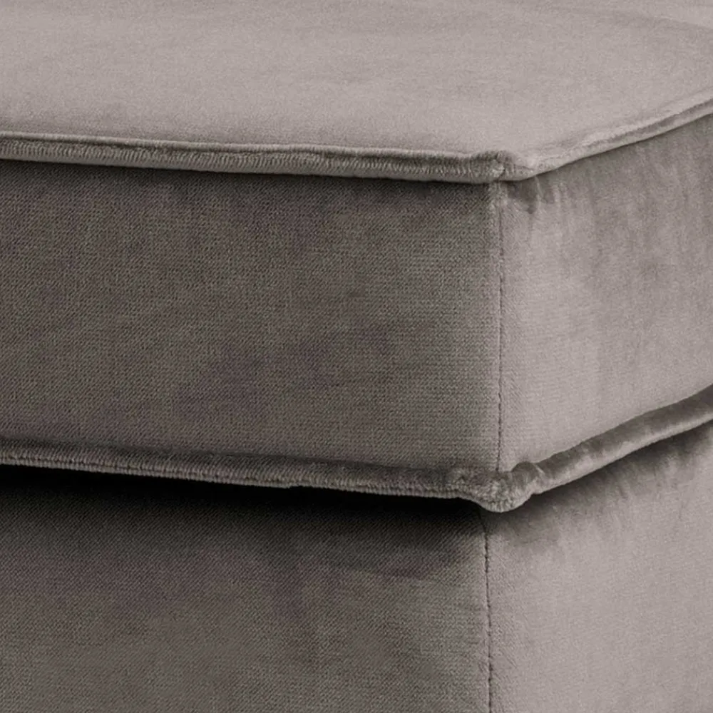 Wohnen Hocker<84 cm breiter Hocker mit Samt Taupe - Museo