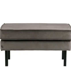 Wohnen Hocker<84 cm breiter Hocker mit Samt Taupe - Museo