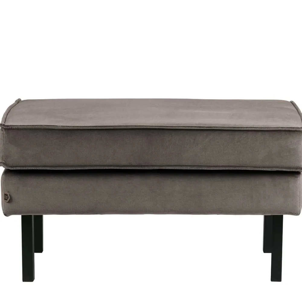 Wohnen Hocker<84 cm breiter Hocker mit Samt Taupe - Museo