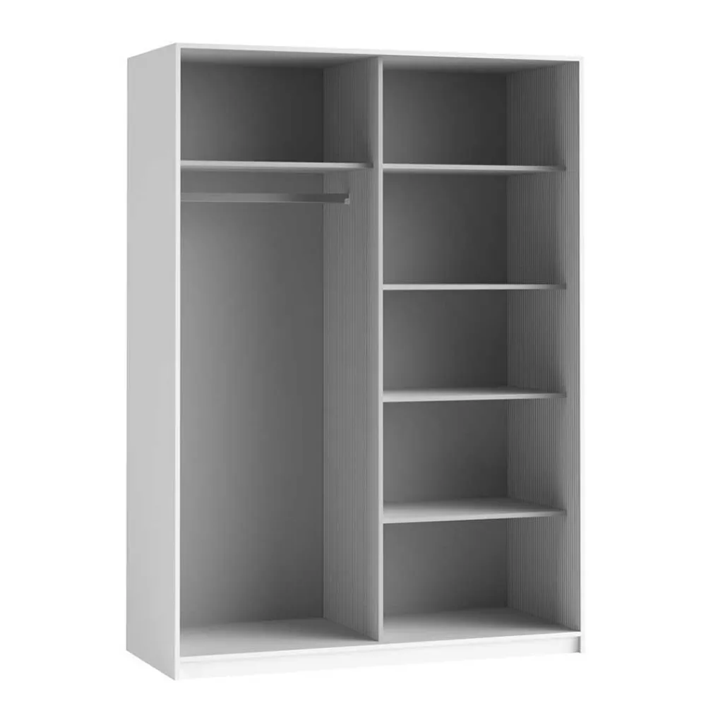 Wohnen Kleiderschränke<150 cm breiter Kleiderschrank mit Schiebetüren in Weiß - Juleste