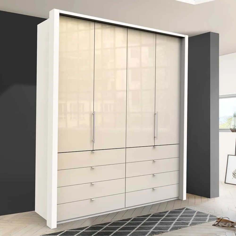 Wohnen Kleiderschränke<200 cm breiter Kleiderschrank mit acht Schubladen - Zidarie