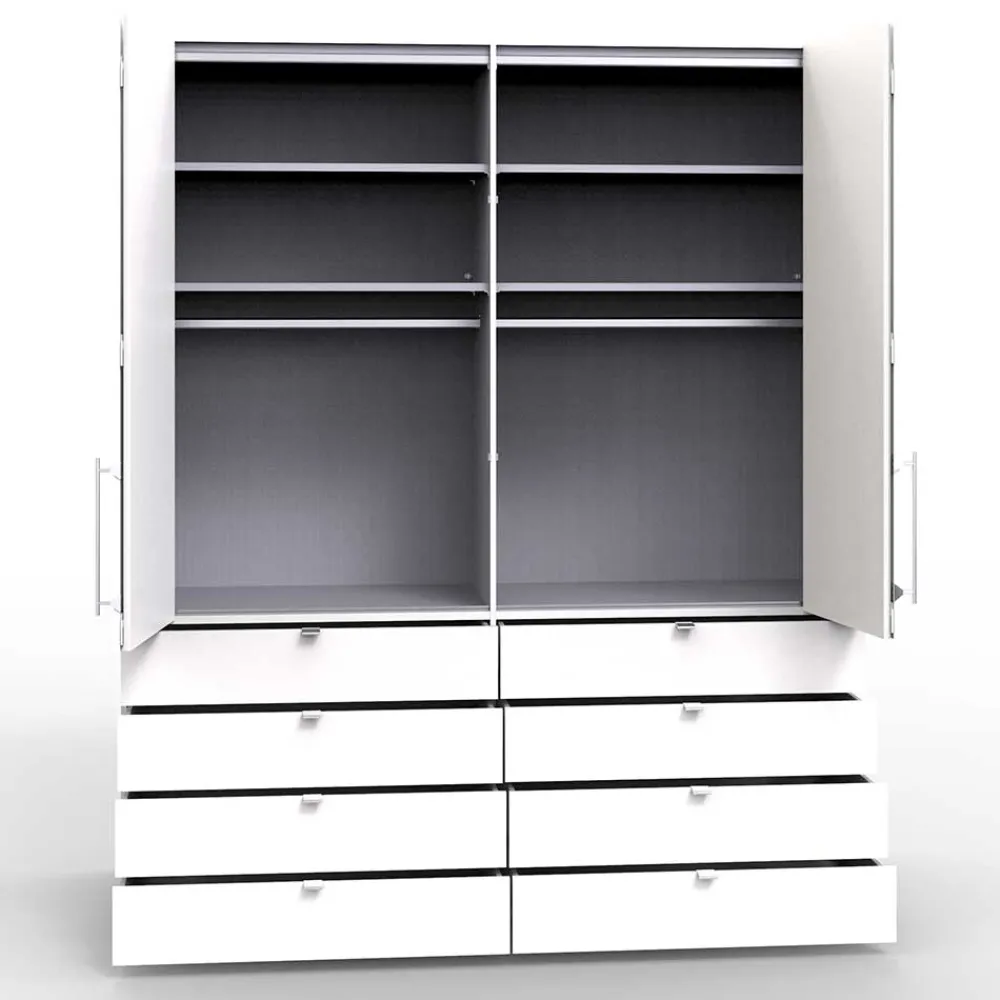 Wohnen Kleiderschränke<200 cm breiter Kleiderschrank mit acht Schubladen - Zidarie