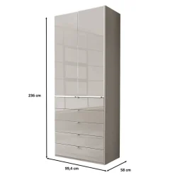 Wohnen Kleiderschränke|Schränke<100 cm breiter Schlafzimmerschrank in Hellgrau - Nucina