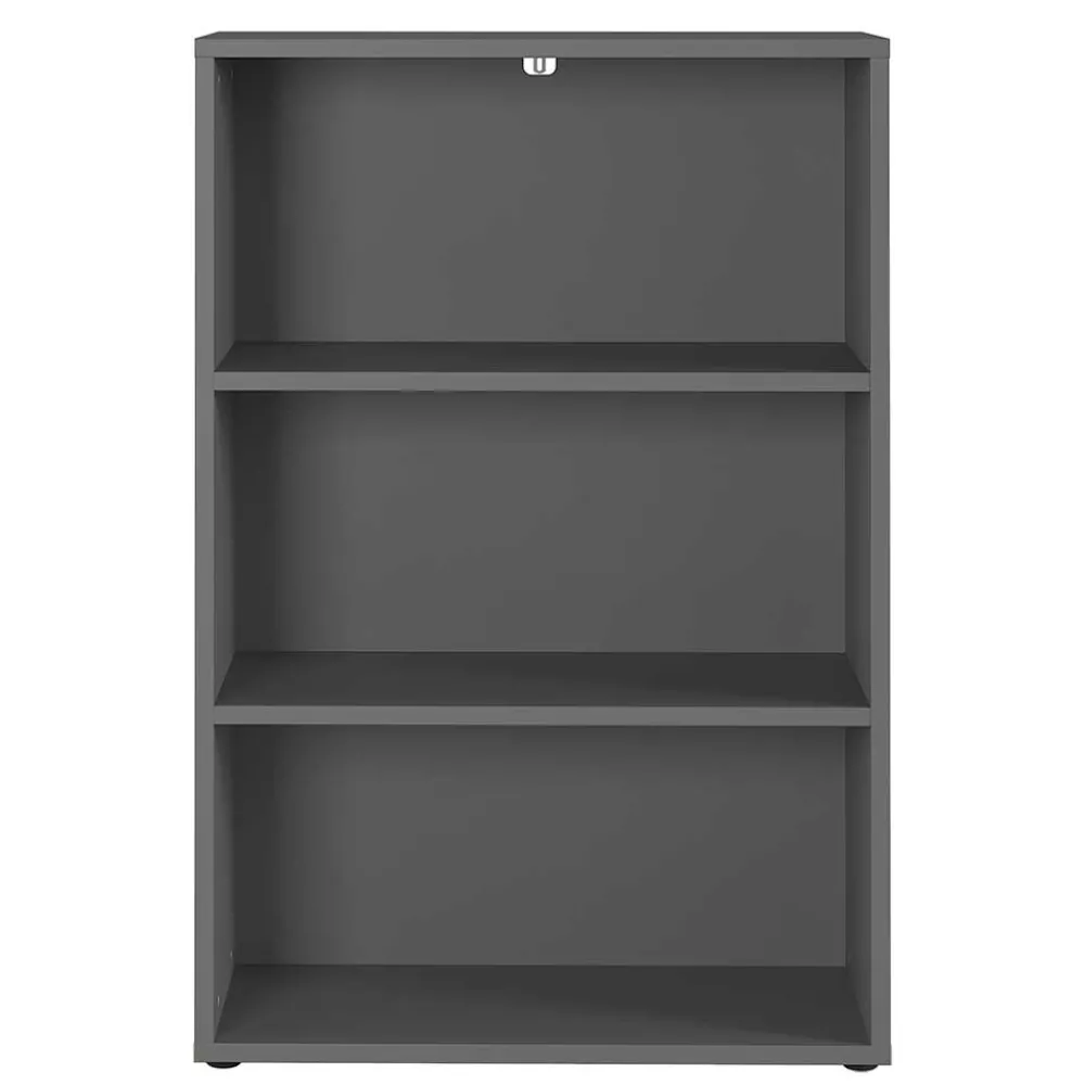 Wohnen Regale<80 cm breites 3 Fächer Aktenregal in dunklem Grau - Valcau