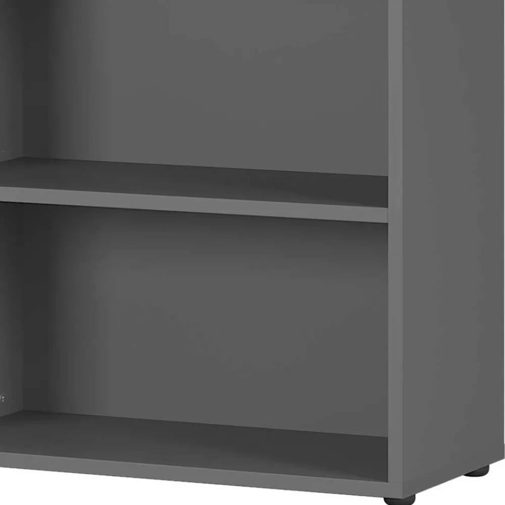 Wohnen Regale<80 cm breites 3 Fächer Aktenregal in dunklem Grau - Valcau