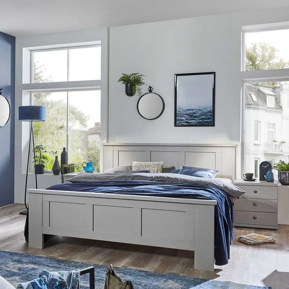 Wohnen Betten<140 cm breites Bett im modernen Landhaus Look - Ridonna