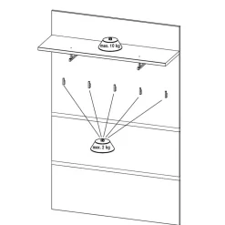 Wohnen Garderoben<246 cm breites Flurmöbel Set modern - Orsecca (fünfteilig)