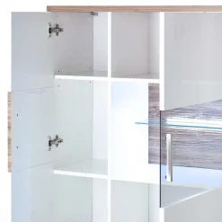 Wohnen Highboards<120 cm breites Highboard in Weiß Glanz - Icadro II