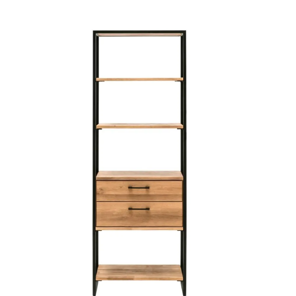 Wohnen Regale<60 cm breites Industrial-Regal aus Wildeichenholz - Ingbo
