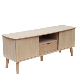 Wohnen Tv & Hifi-Möbel|Lowboards<150 cm breites Retro TV Board in Eiche - Saimoon
