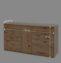 Wohnen Sideboards<150 cm breites Sideboard aus Echtholz - Crokas