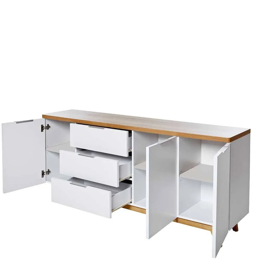 Wohnen Tv & Hifi-Möbel<180 cm breites Sideboard in Weiß - Xuana