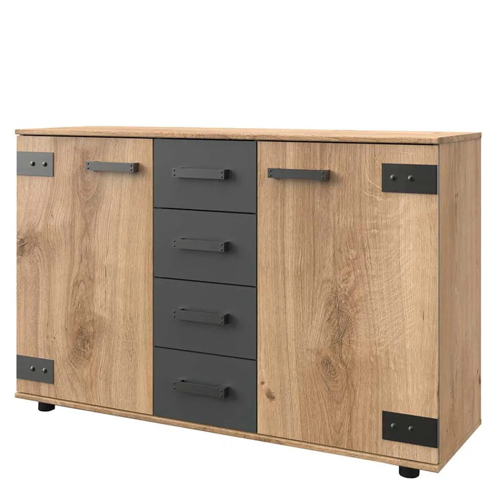 Wohnen Sideboards<130 cm breites Sideboard in Plankeneiche NB - Enegal