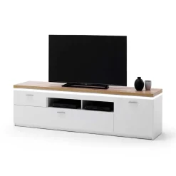 Wohnen Tv & Hifi-Möbel|Lowboards<195 cm breites TV Board mit LED Beleuchtung - Caldri