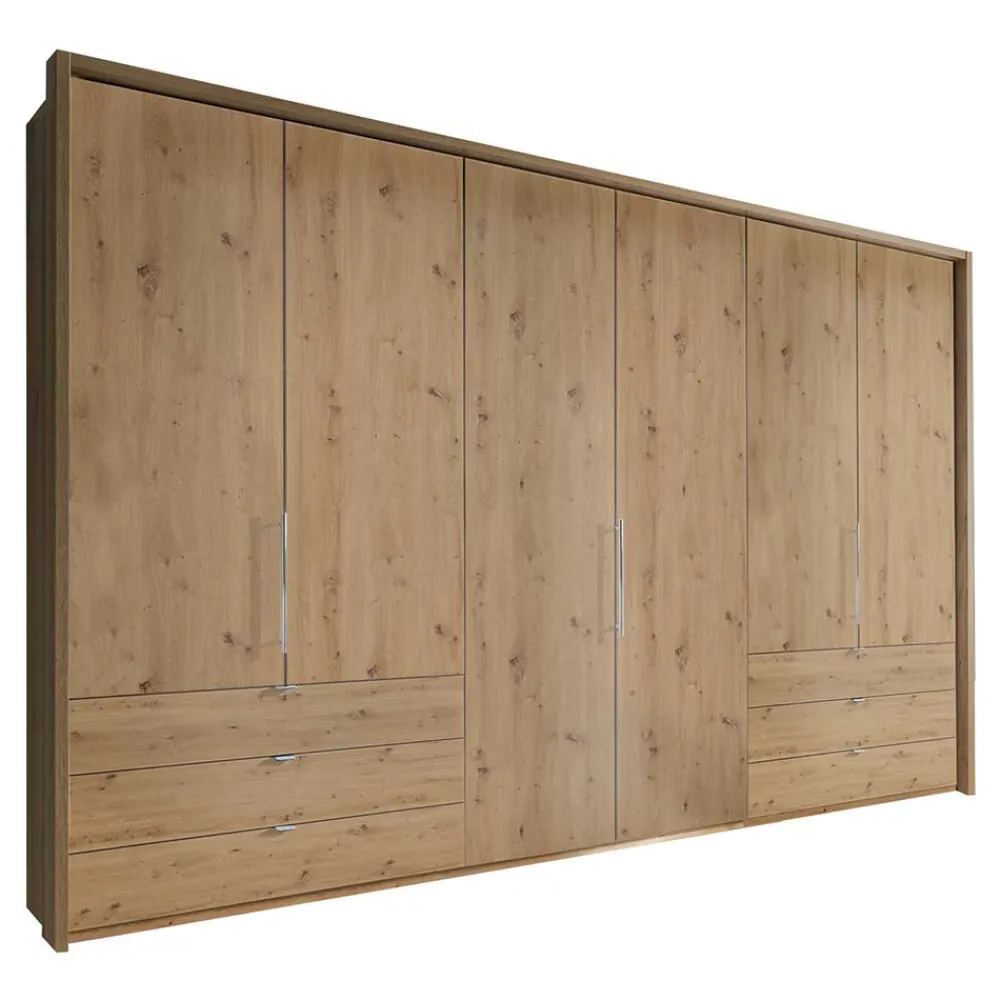 Wohnen Kleiderschränke<300 cm Falttüren-Kleiderschrank in Eiche Bianco - Soestica