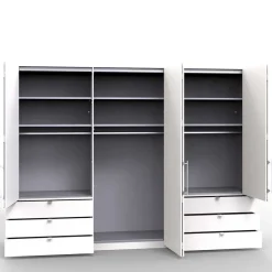 Wohnen Kleiderschränke<300 cm Falttüren-Kleiderschrank in Eiche Bianco - Soestica
