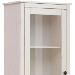 Wohnen Vitrinen<180 cm hohe Landhausvitrine in Weiß mit Beige - Isvair I