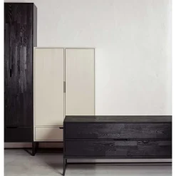 Wohnen Kommoden<149 cm hoher Schrank in Hellgrau - Lergavano