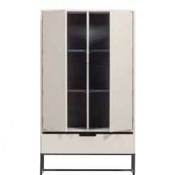 Wohnen Kommoden<149 cm hoher Schrank in Hellgrau - Lergavano