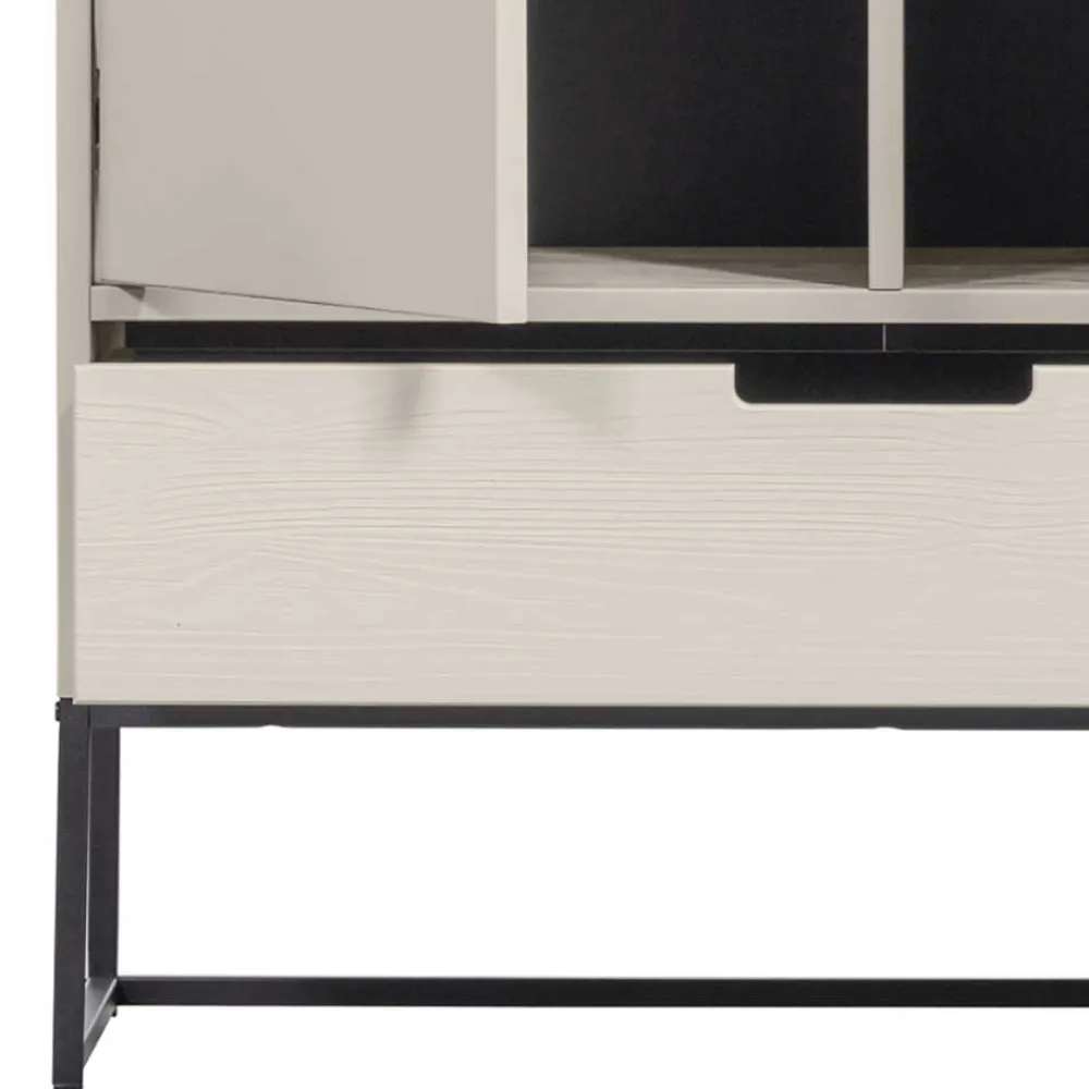 Wohnen Kommoden<149 cm hoher Schrank in Hellgrau - Lergavano