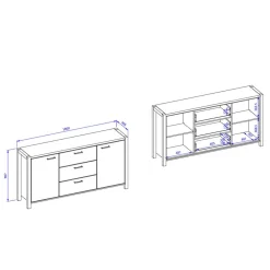 Wohnen Sideboards<91 cm hohes Sideboard - nur 41 cm tief - Zavorra