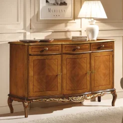 Wohnen Sideboards<100 cm hohes Sideboard in Nussbaum & Gold - Aciara
