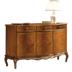 Wohnen Sideboards<100 cm hohes Sideboard in Nussbaum & Gold - Aciara