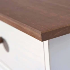 Wohnen Sideboards<130 cm Kiefer Sideboard in Weiß Braun - Vatina