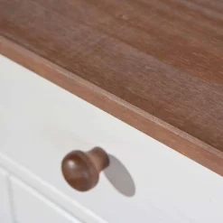 Wohnen Sideboards<130 cm Kiefer Sideboard in Weiß Braun - Vatina