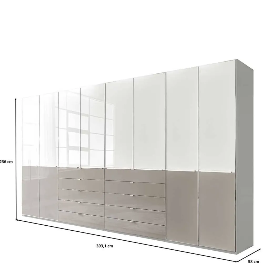 Wohnen Kleiderschränke|Schränke<394 cm Kleiderschrank mit acht Türen - Pascan