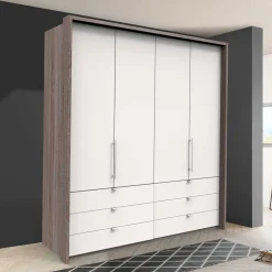 Wohnen Kleiderschränke<200 cm Kombi Kleiderschrank mit 58 cm Tiefe - Tivierto
