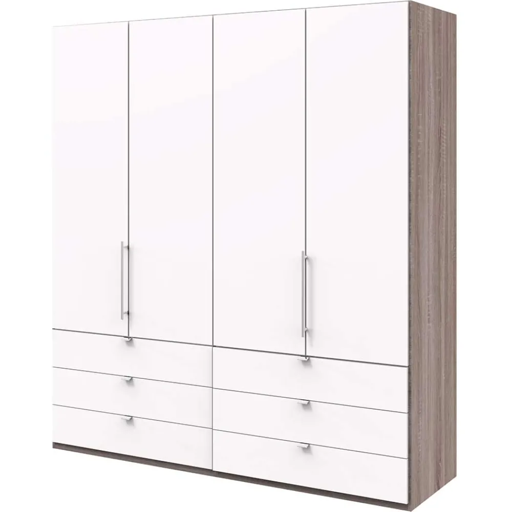 Wohnen Kleiderschränke<200 cm Kombi Kleiderschrank mit 58 cm Tiefe - Tivierto