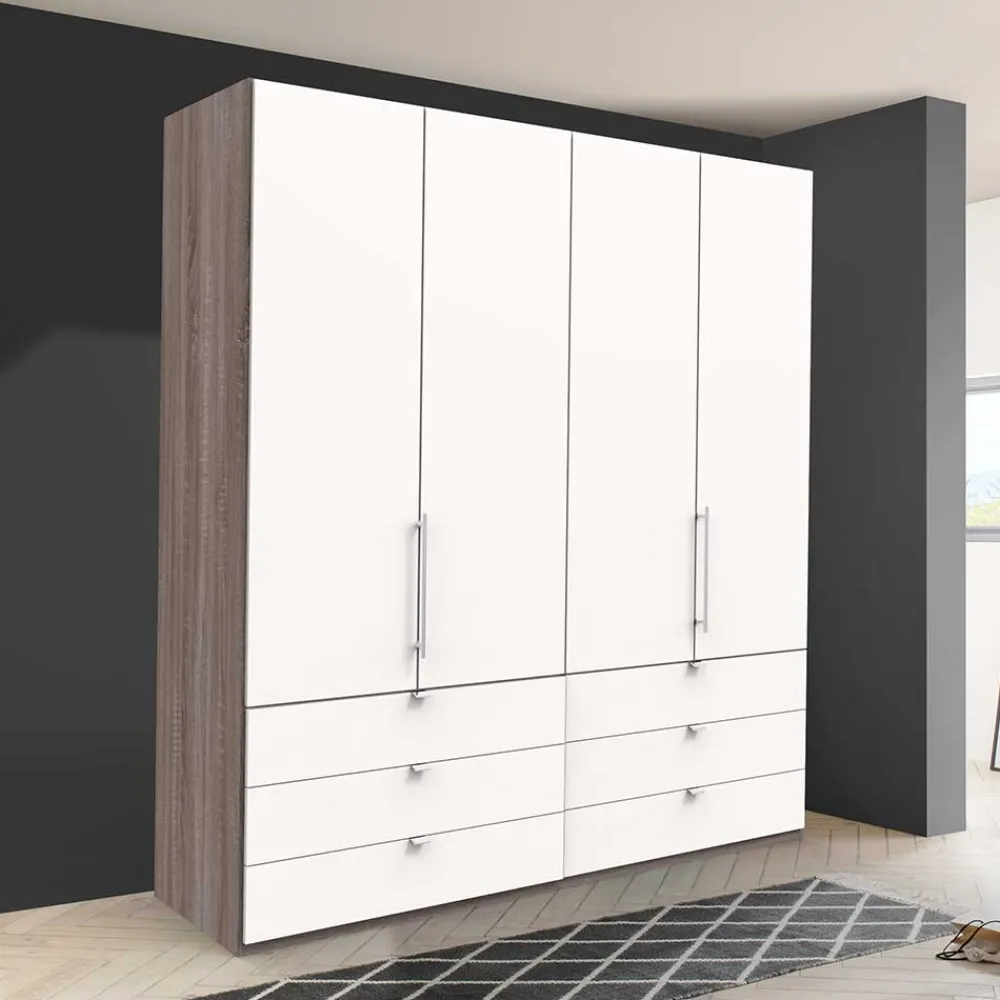 Wohnen Kleiderschränke<200 cm Kombi Kleiderschrank mit 58 cm Tiefe - Tivierto