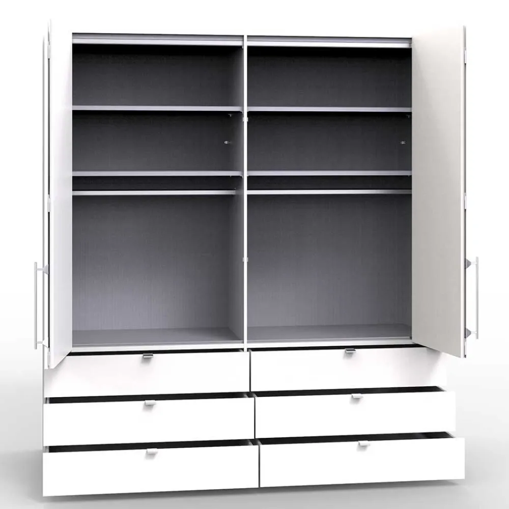 Wohnen Kleiderschränke<200 cm Kombi Kleiderschrank mit 58 cm Tiefe - Tivierto